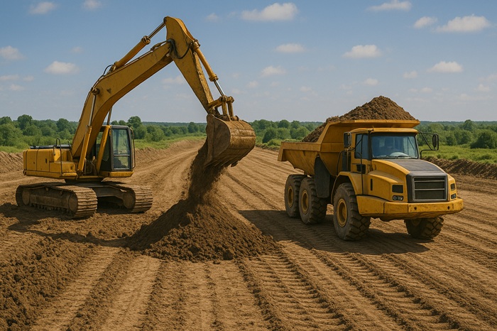 Thi công san lấp mặt bằng